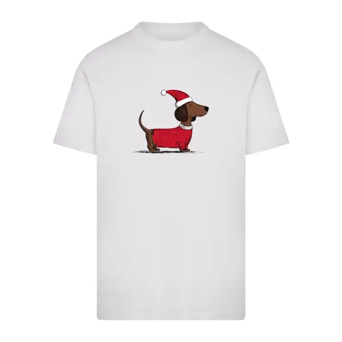 mister tee T-shirt Christmas Dackel Blanc