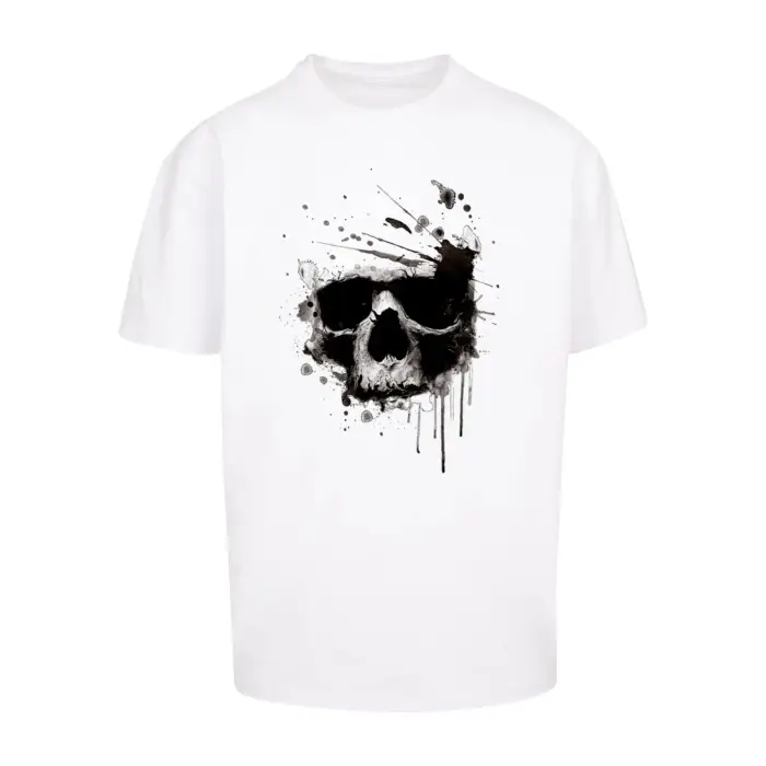 mister tee T-shirt Waterpaint Skull Blanc