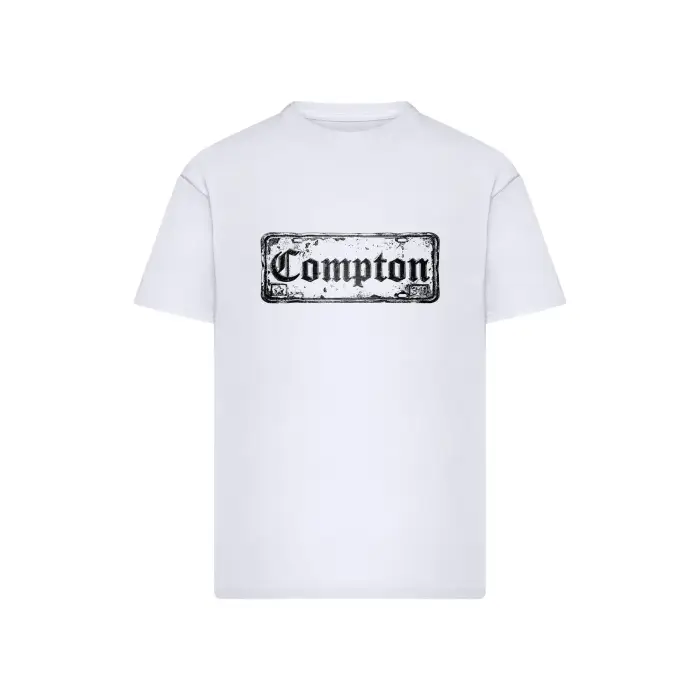 mister tee T-shirt oversize Compton License Plate Blanc
