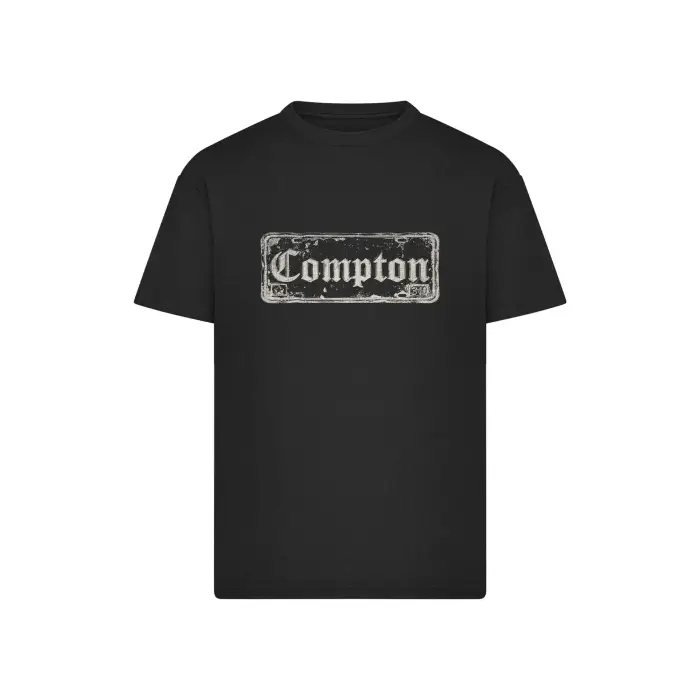 mister tee T-shirt oversize Compton License Plate Noir