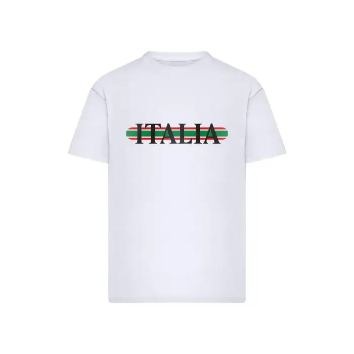 mister tee T-shirt oversize Italia Stripes Blanc