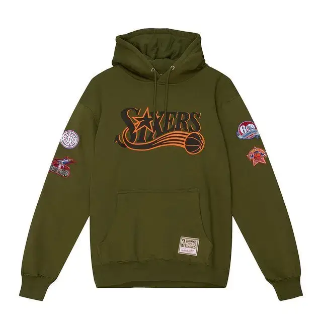 Felpa con cappuccio Philadelphia 76ers Script Flight Vert