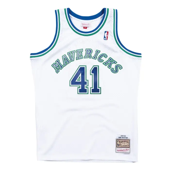 Mitchell & Ness Maglia NBA Dallas Mavericks Dirk Nowitzki Blanc