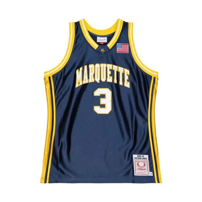 Maglia NCAA Università di Marquette 2002 Dwyane Wade Bleu