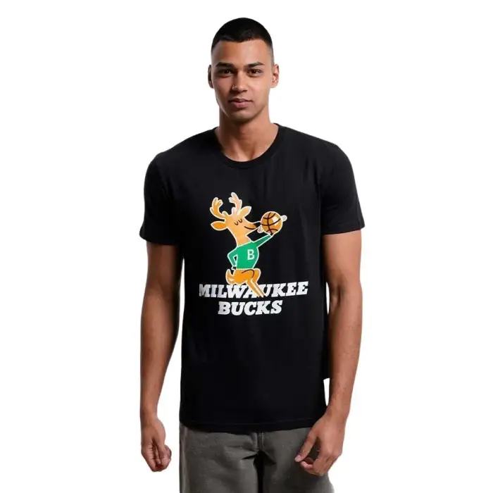 T-shirt Milwaukee Bucks NBA Team Logo Noir