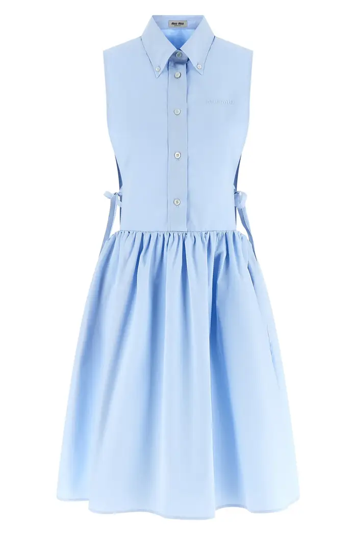 MIU MIU Abito Popeline Azzurro