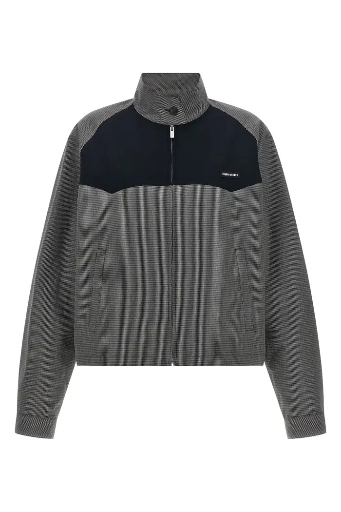 MIU MIU Blouson Vichy Check Grigio