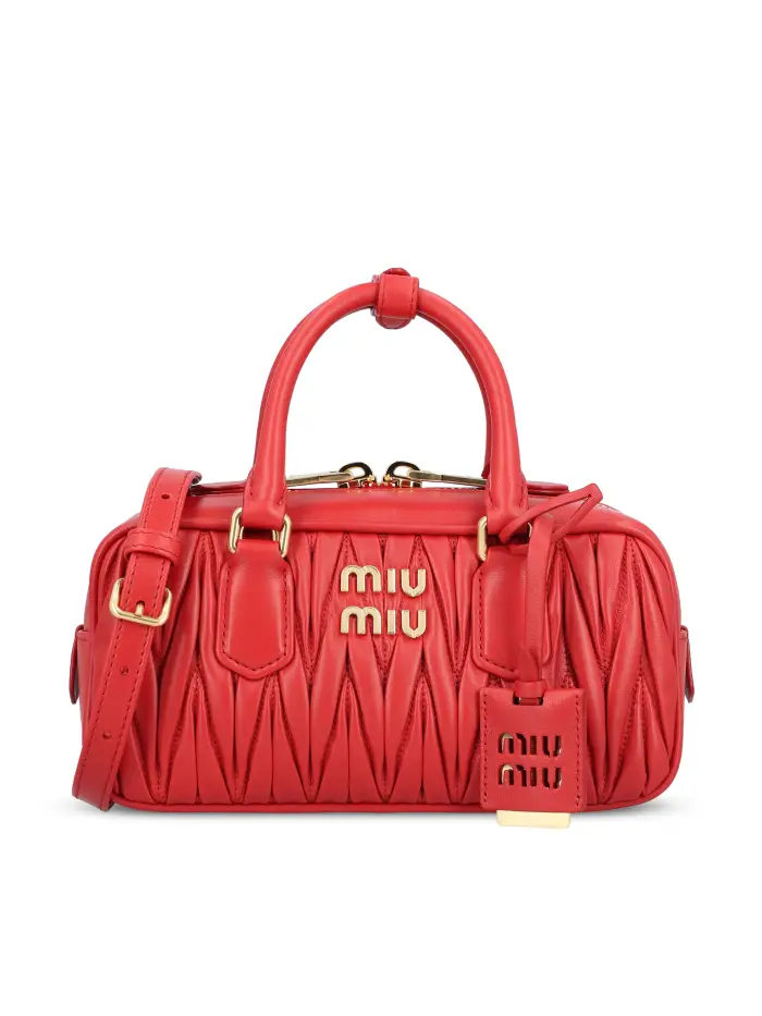 Borsa realizzata in pelle di agnello ROSSO