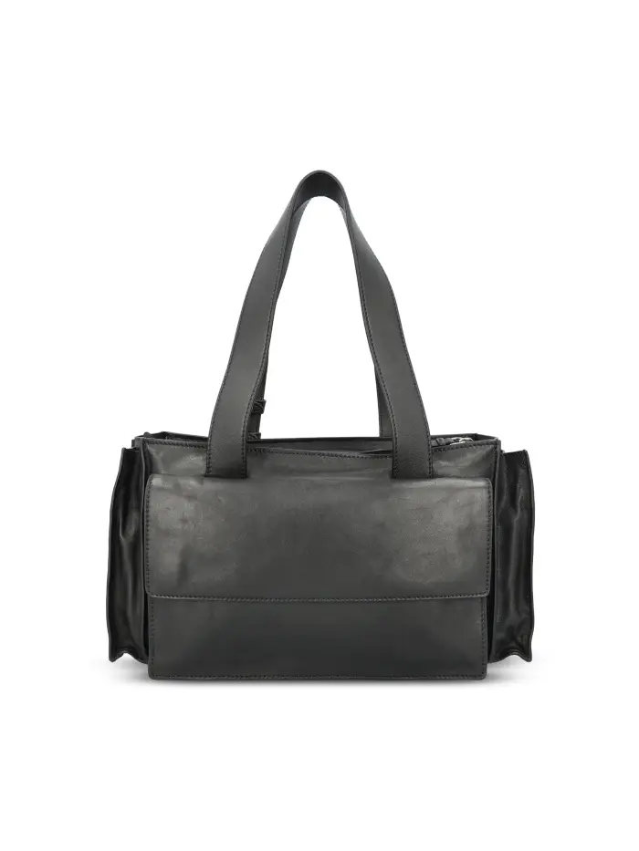 Borsa realizzata in pelle NERO