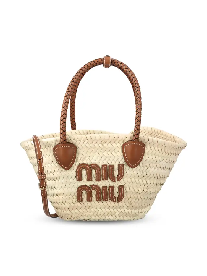 Borsa Shopping In Tessuto Intrecciato BEIGE