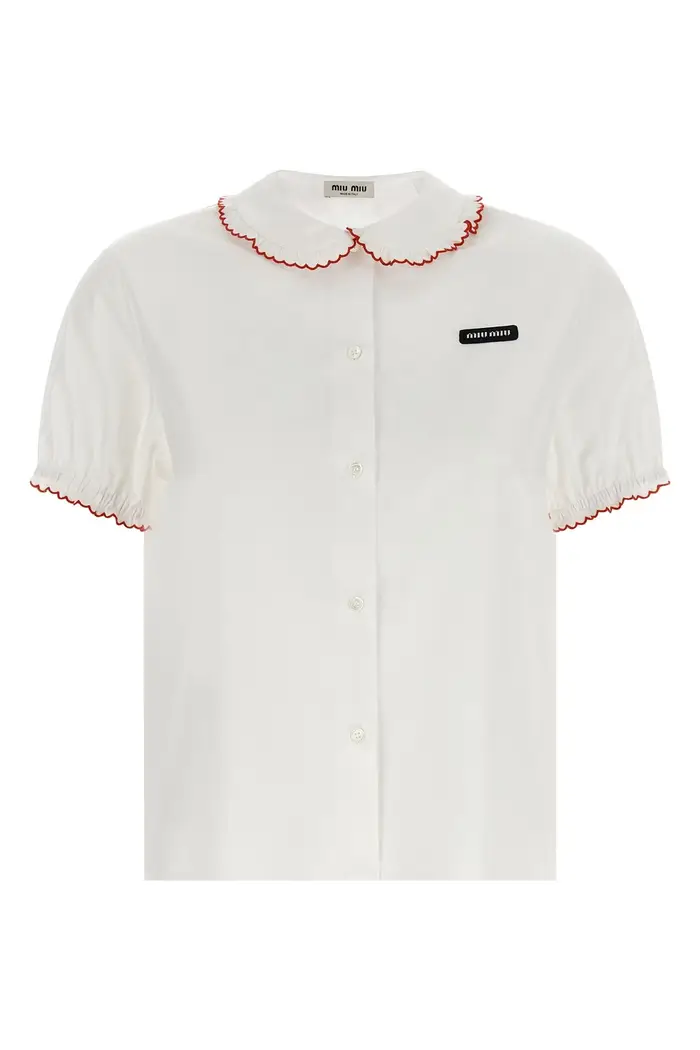 MIU MIU Camicia Colletto Baby Rosso