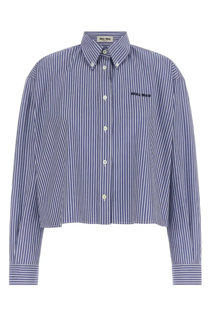 MIU MIU Camicia Righe Blu