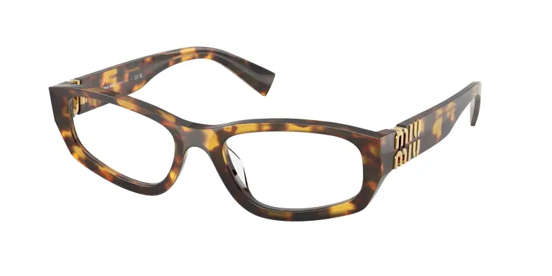 Miu Miu Donna MU 04YV 14L1O1 Montature da vista Acetato Tartaruga Trasparente Geometrica Normale