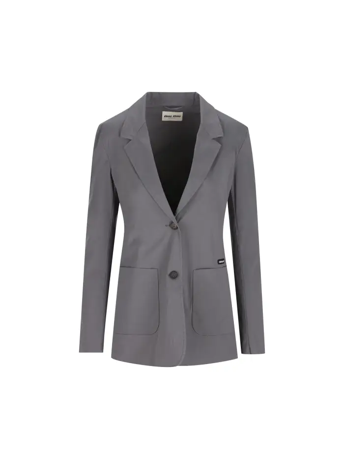 Giacca in popeline stretch washed GRIGIO