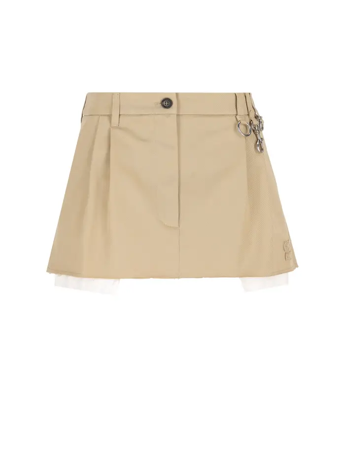 Gonna in cotone BEIGE