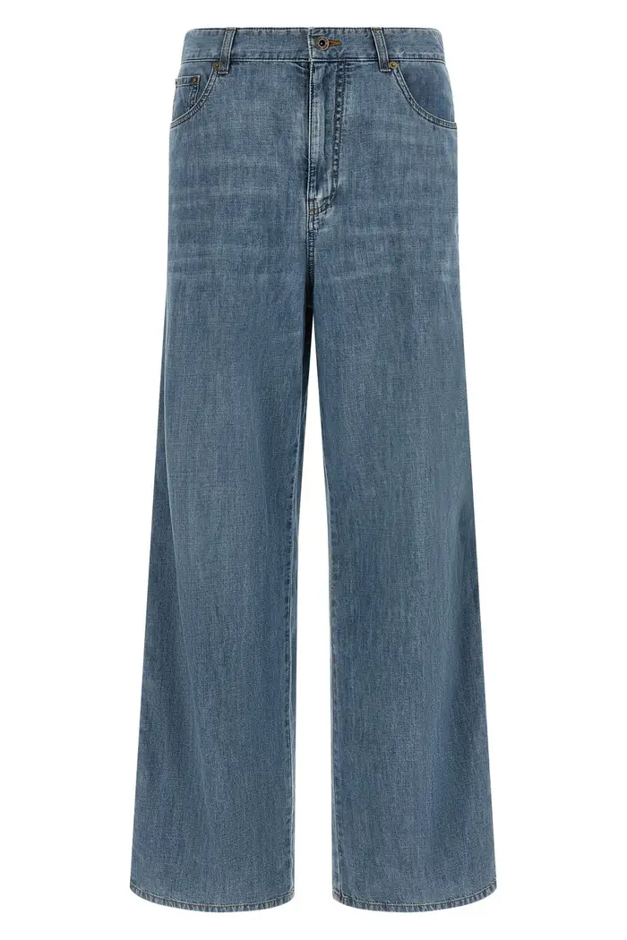 MIU MIU Jeans Cotone Azzurro