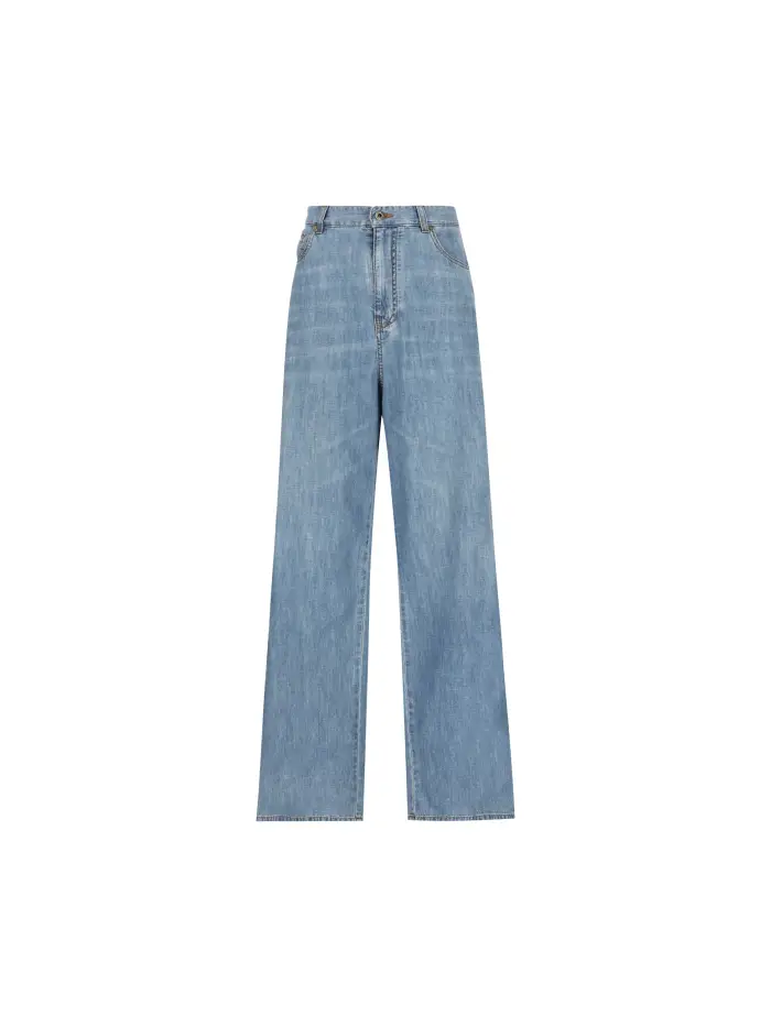 Pantaloni in cotone AZZURRO