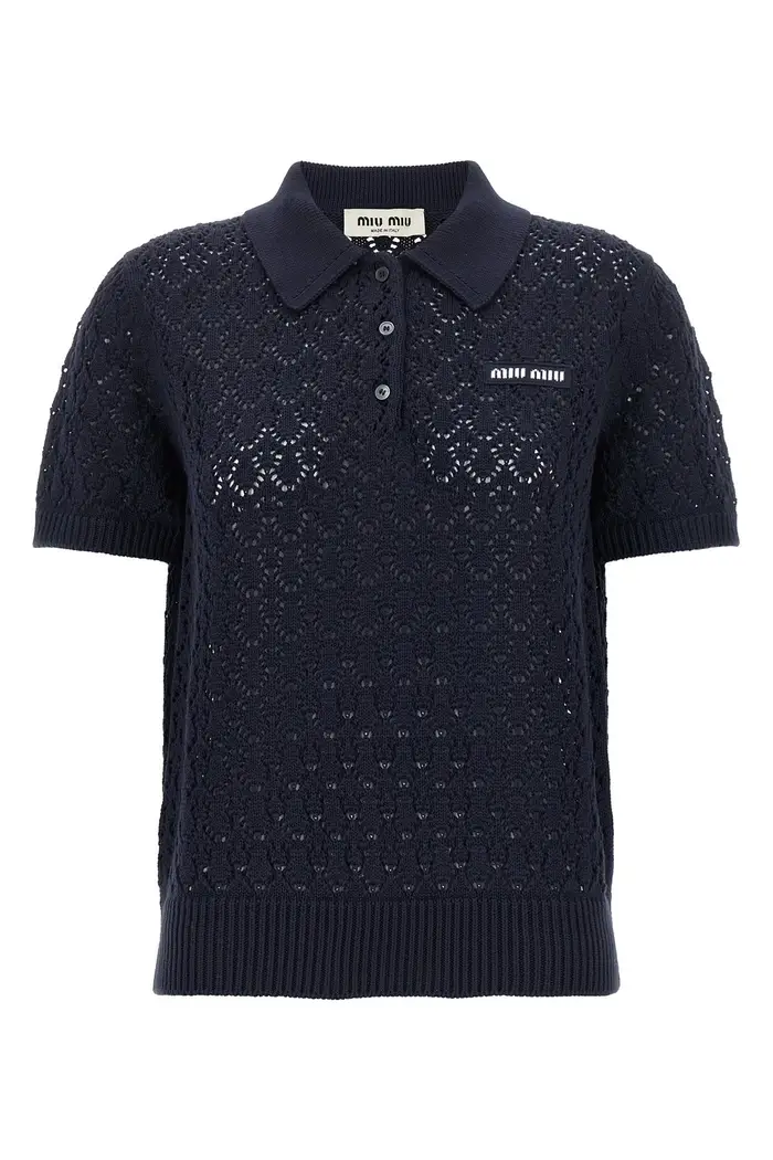 MIU MIU Polo Crochet Blu