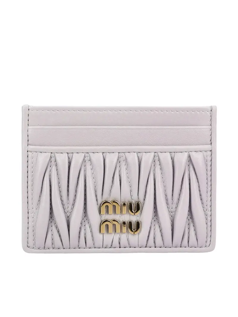 MIU MIU Portacarte In Pelle Matelassé VIOLA