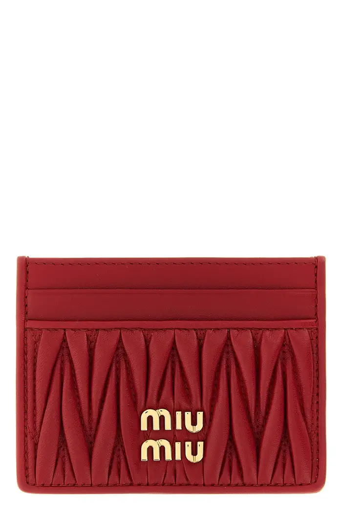 MIU MIU Portacarte Nappa Matelassé Rosso