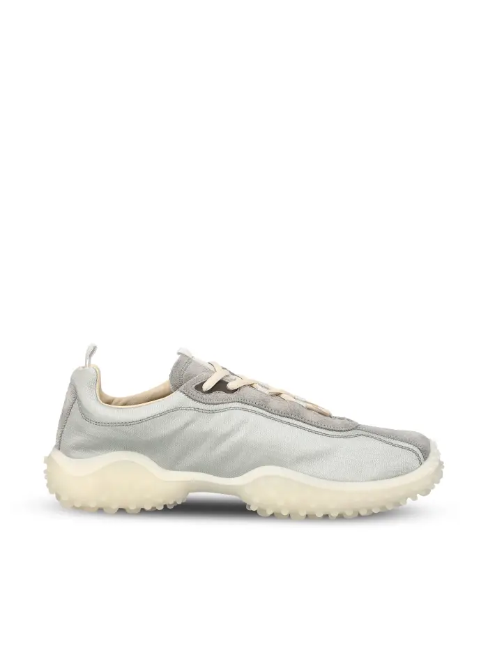 Sneakers realizzate in tessuto e cuoio GRIGIO