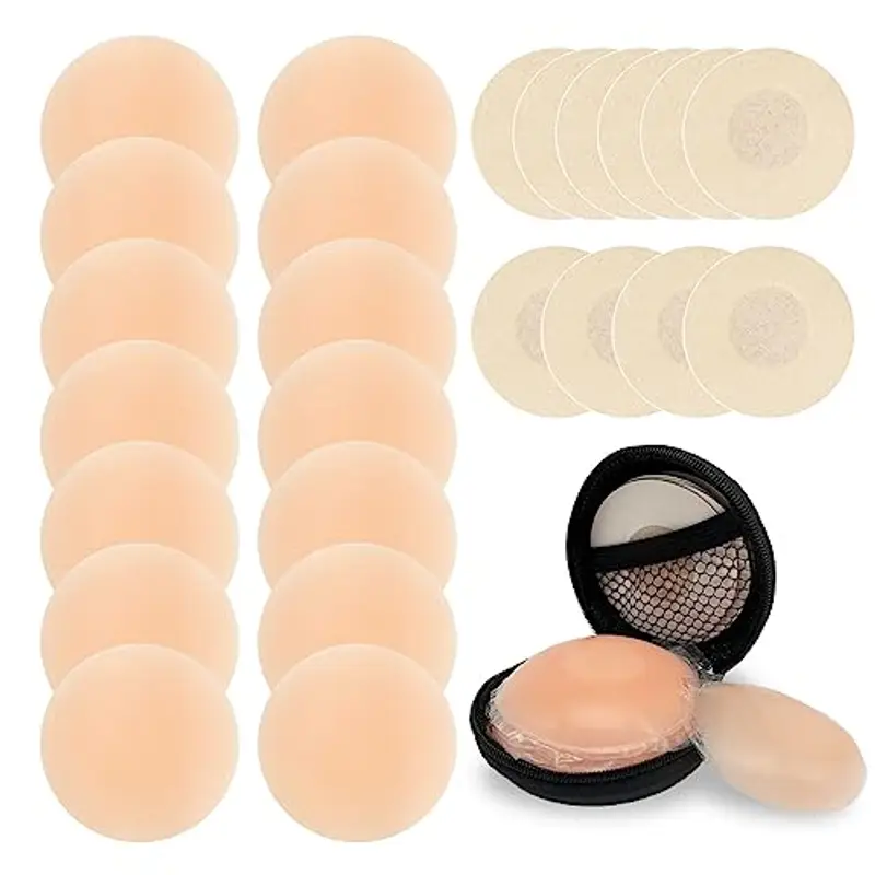 MIVAIUN 8 Paia Copricapezzoli Silicone, 10 PCS Adesivi Copricapezzoli, Copri Capezzoli Riutilizzabile Copri Capezzoli da Donna, Nipple