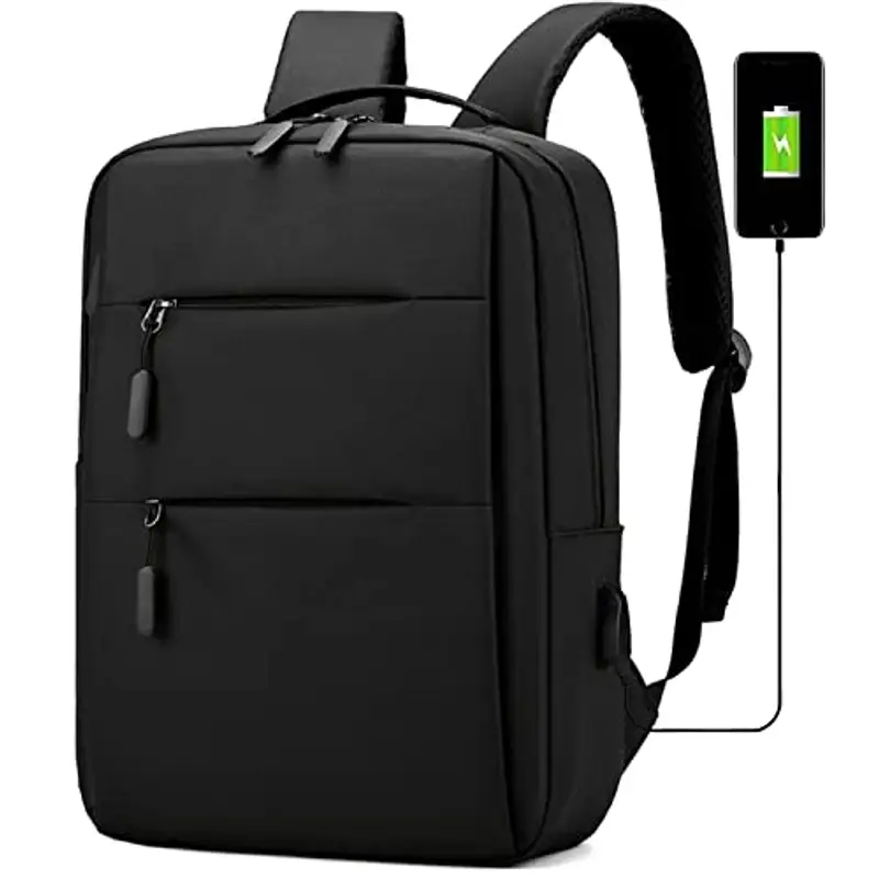 Mixroom Zaino Porta PC Uomo Laptop Borsa per PC Portatile Custodia Computer Notebook 15" Con Porta USB Nero Z1