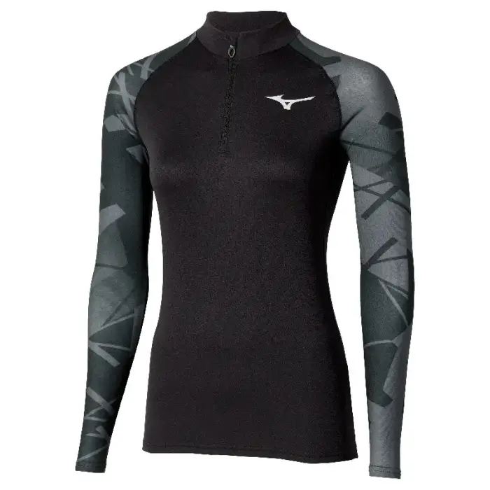 Maglia mezza zip donna Mizuno BT Virt Body G5 Noir