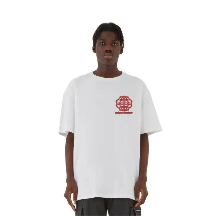 MJ Gonzales T-shirt oversize MJG Heavy Global Flame Blanc