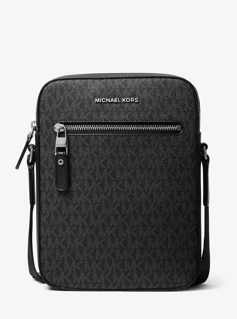 Michael Kors Mens MK Borsa da viaggio Varick con logo - Nero - Michael Kors