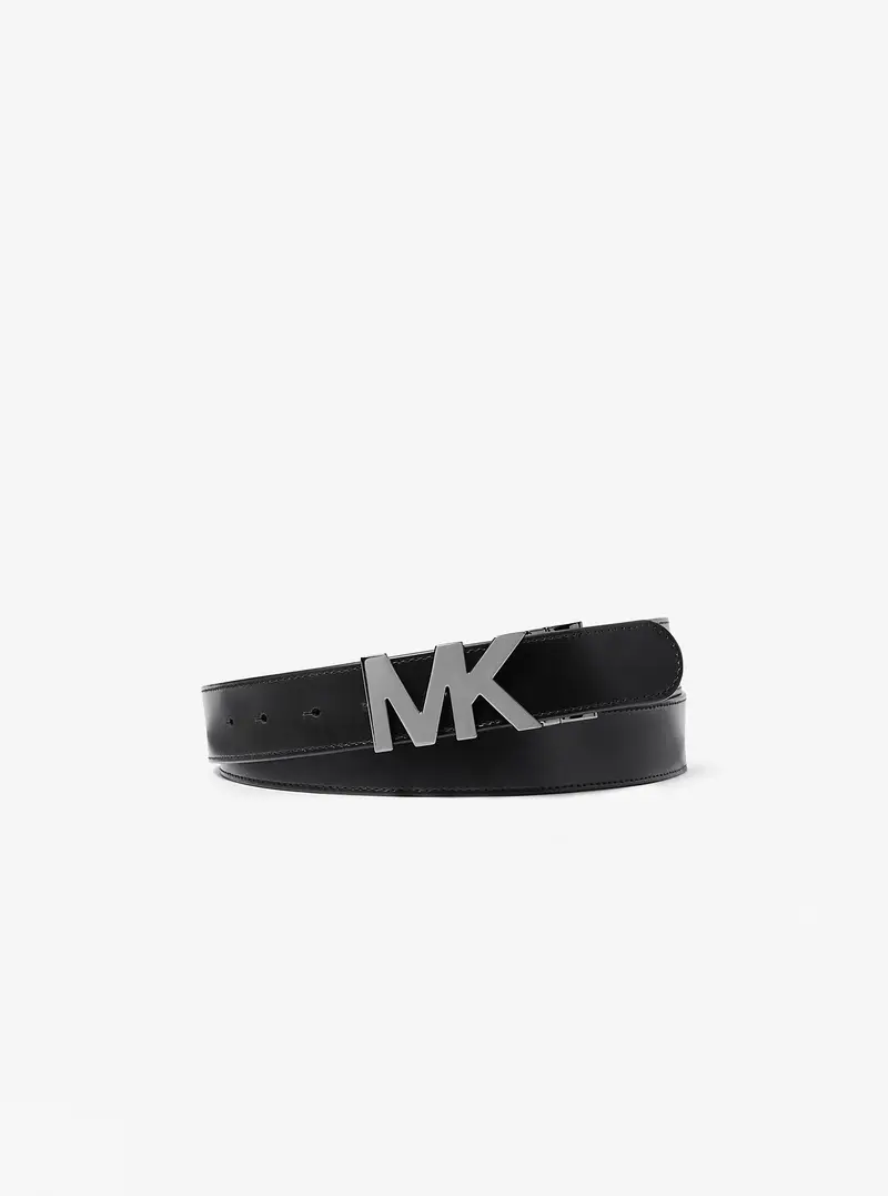 Michael Kors Mens MK Cintura reversibile con fibbia con logo - Nero - Michael Kors