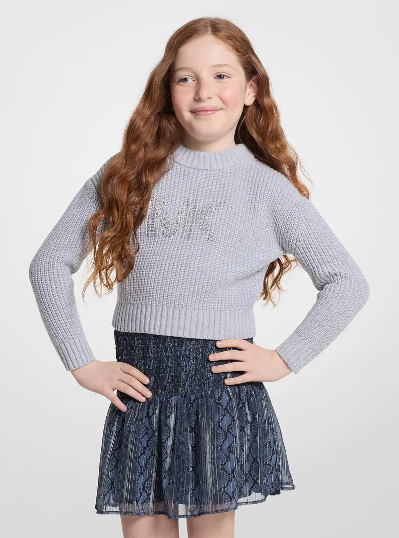 Michael Kors Kids MK Maglione in misto cotone con logo - Grigio - Michael Kors