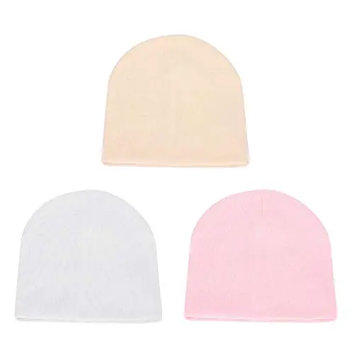 MK MATT KEELY Cappellini per Neonati, in Cotone, 0-3 Mesi, Yellow + White + Pink