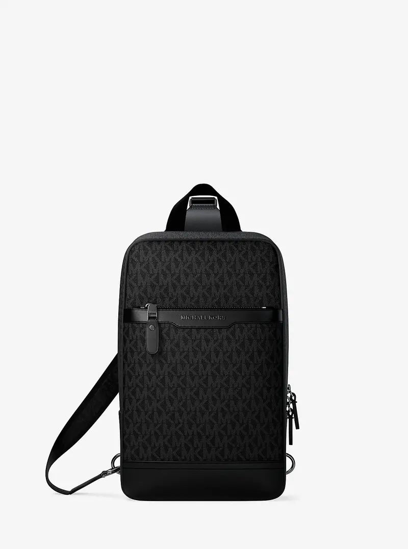 Michael Kors Mens MK Monospalla da viaggio Hudson con logo - Nero - Michael Kors