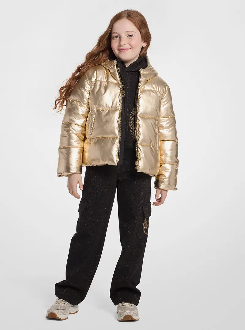 Michael Kors Kids MK Piumino trapuntato metallizzato - Oro - Michael Kors