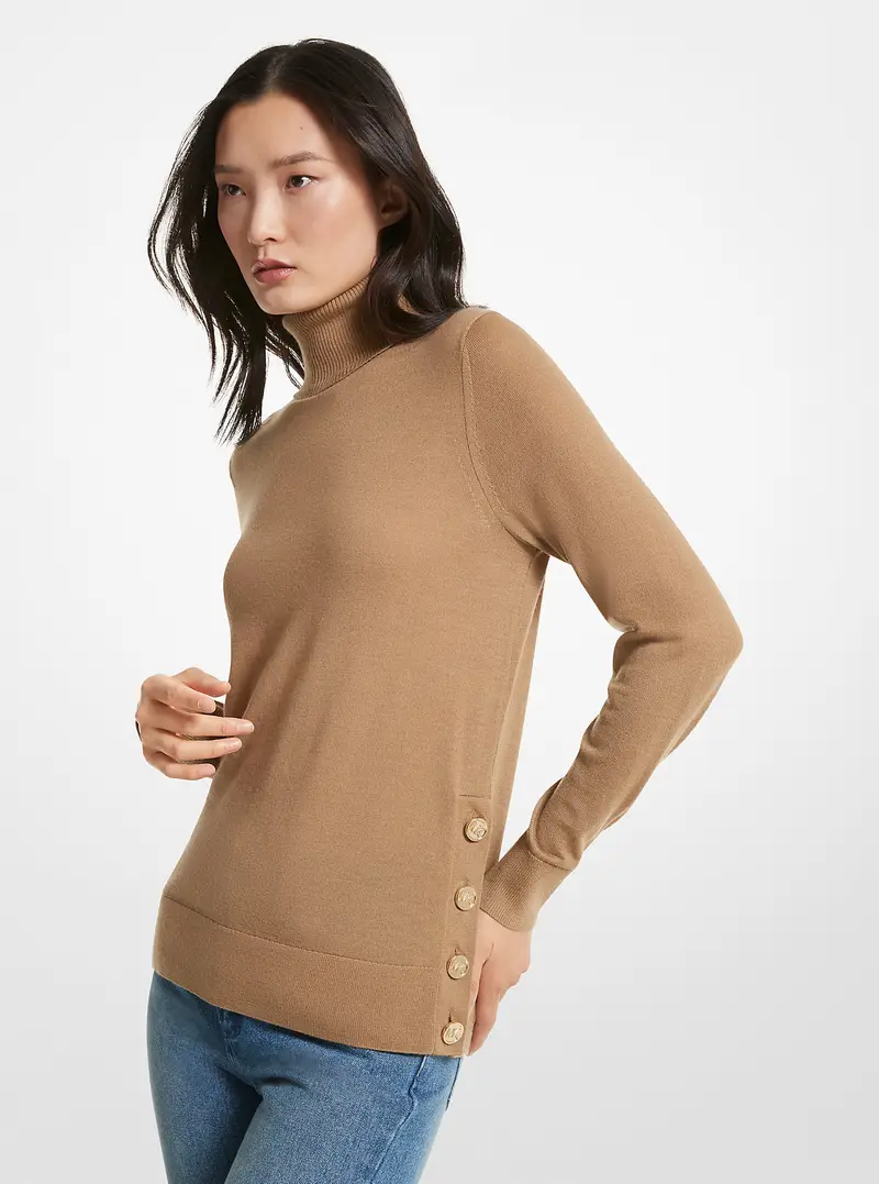 MICHAEL Michael Kors MK Pullover dolcevita in lana merino - Marrone - Michael Kors