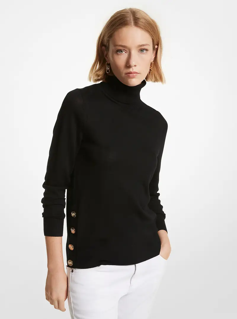 MICHAEL Michael Kors MK Pullover dolcevita in lana merino - Nero - Michael Kors