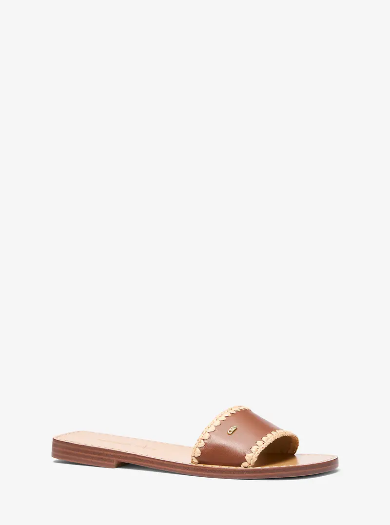 MICHAEL Michael Kors MK Sandalo slide Drea in pelle - Marrone - Michael Kors