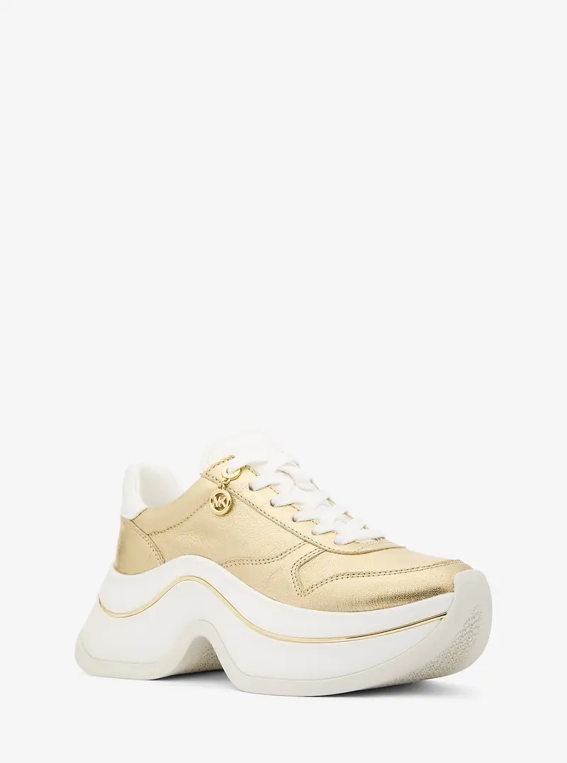 MICHAEL Michael Kors MK Sneaker Arla in pelle metallizzata - Oro - Michael Kors