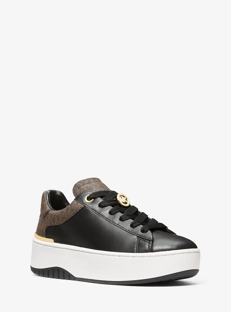MICHAEL Michael Kors MK Sneaker Dottie in pelle con logo - Marrone - Michael Kors
