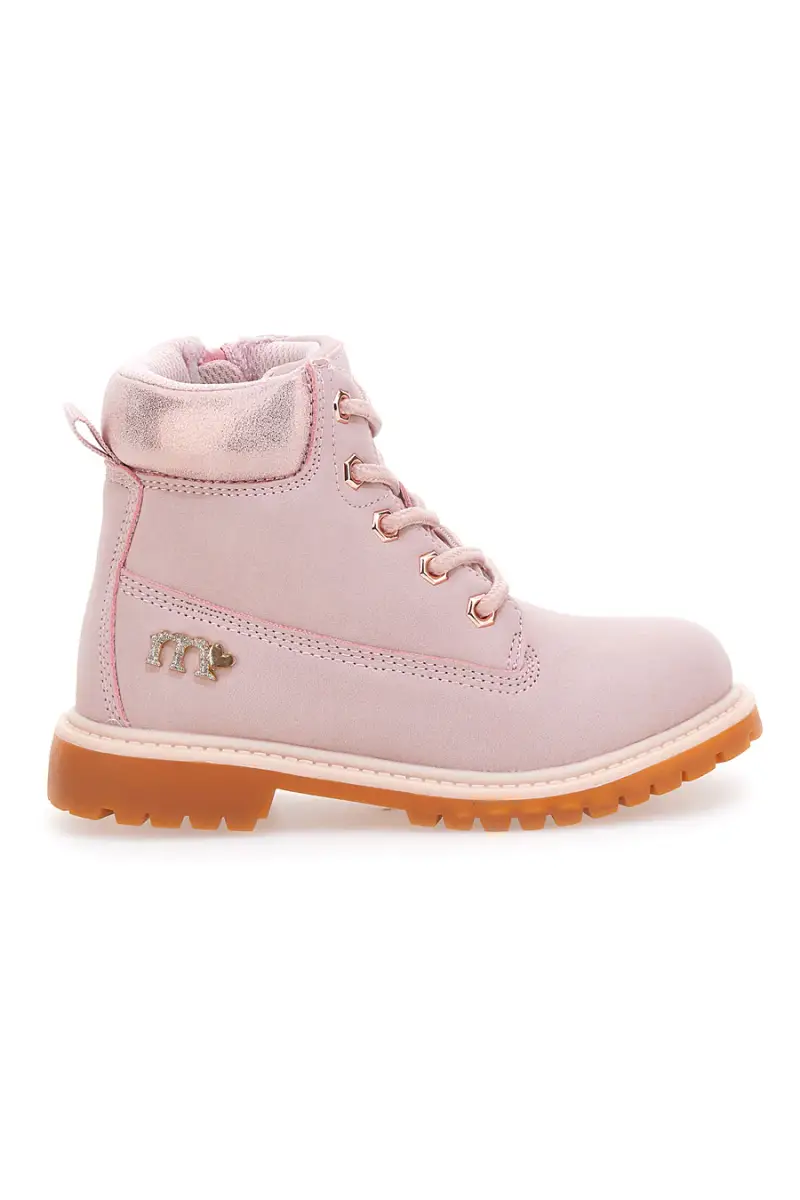 MKIDS Polacchini rosa con suola carrarmato MG25165 [ROSA]