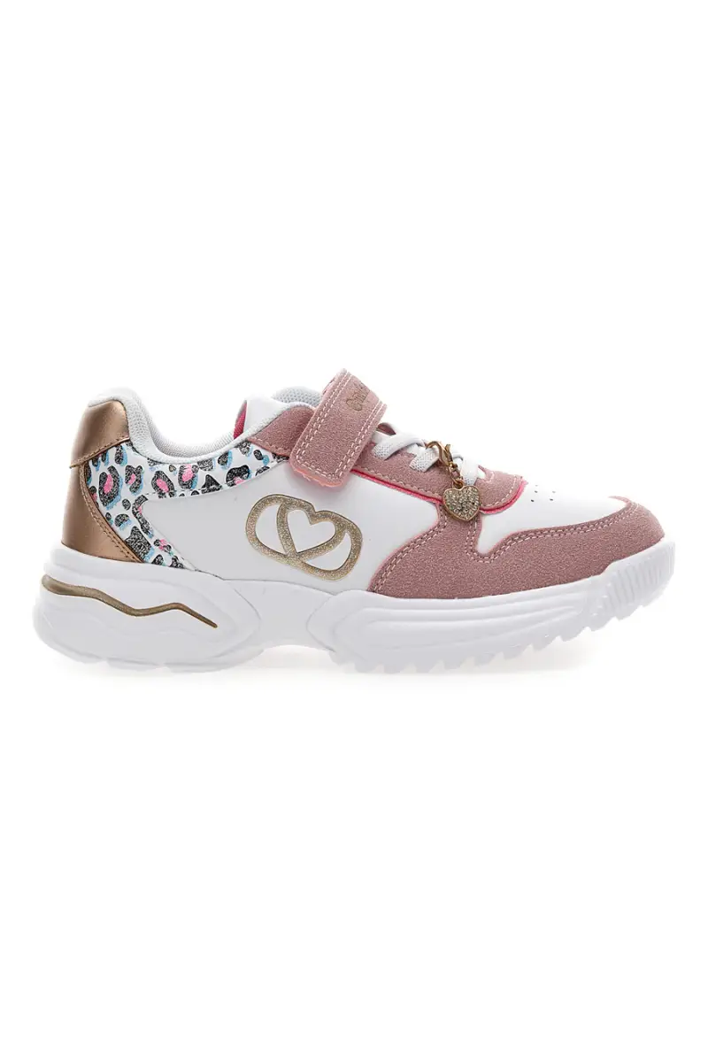 MKIDS Sneakers bianche e rosa con fantasia animalier MG25124 [WHITE