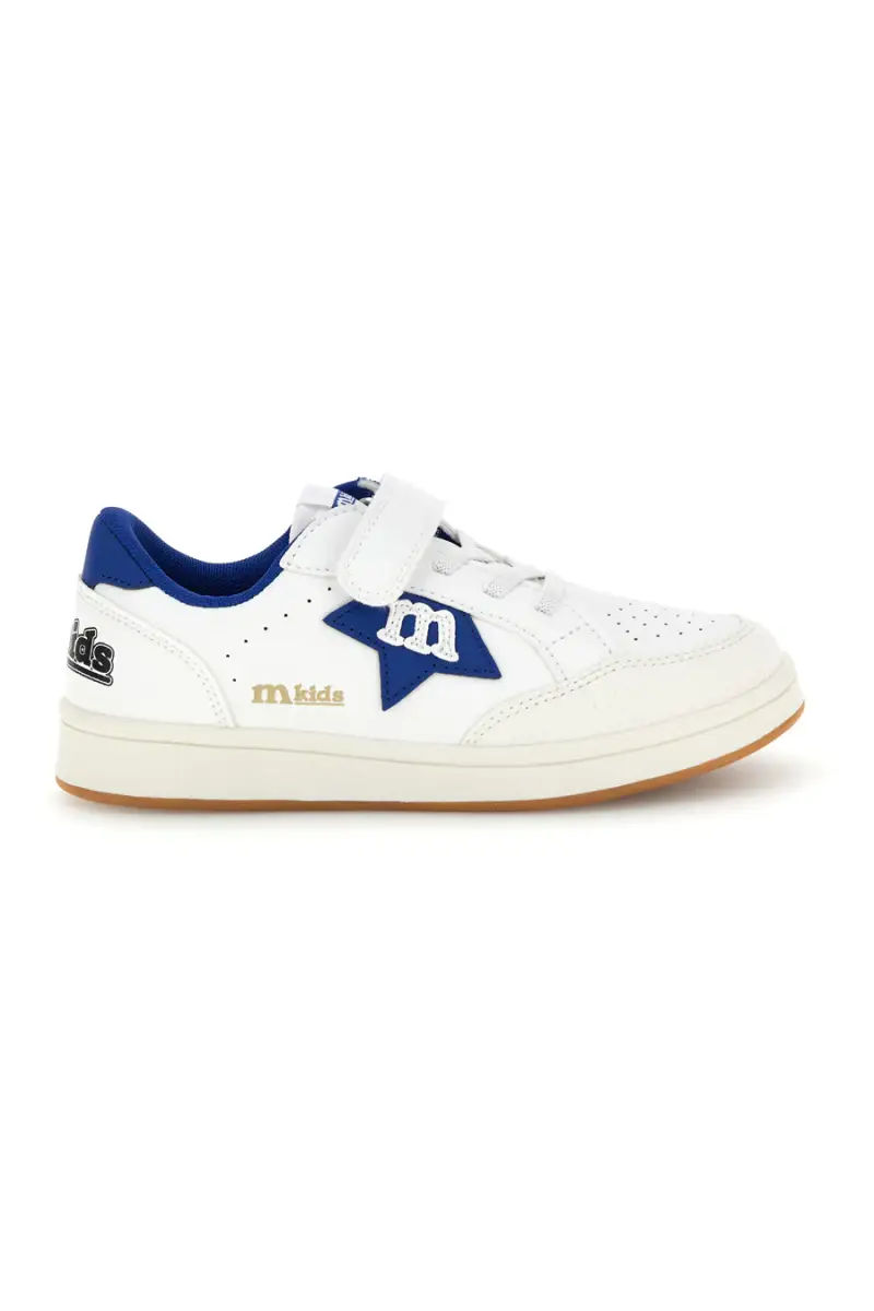 MKIDS Sneakers bianco con strappi e inserti blu MJ6006 [BIANCO
