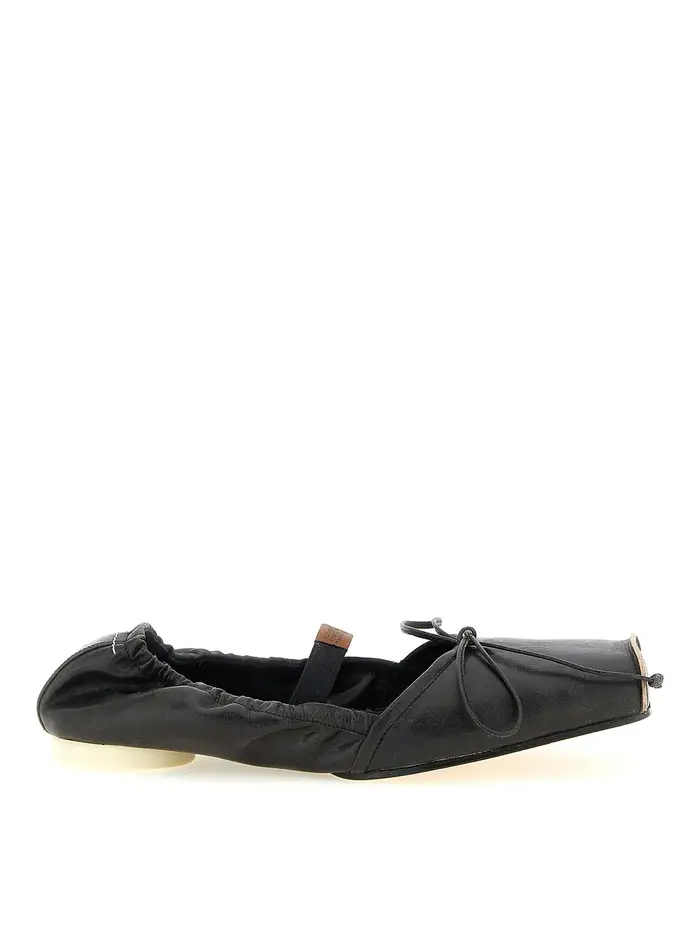 MM6 Maison Margiela Ballerine con punta quadrata Nero