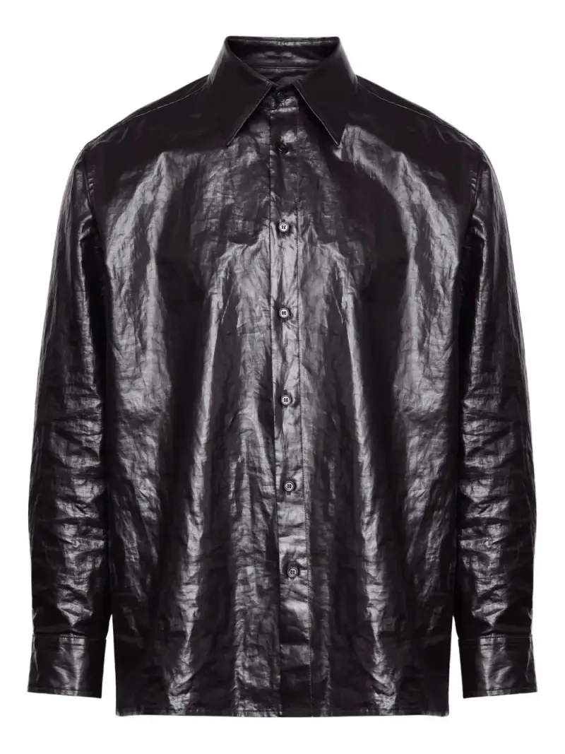 Mm6 Maison Margiela Maglia nera in lino