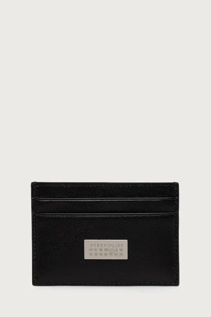 custodia per le carte in pelle Nero