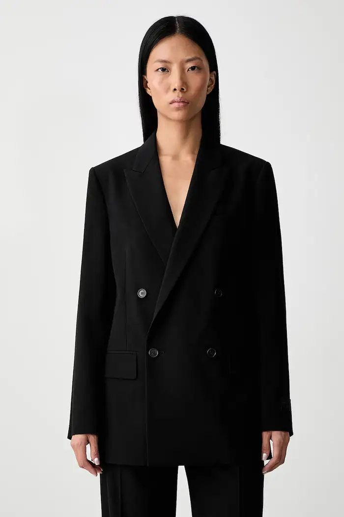 MM6 Maison Margiela giacca doppiopetto da donna con misto lana Nero