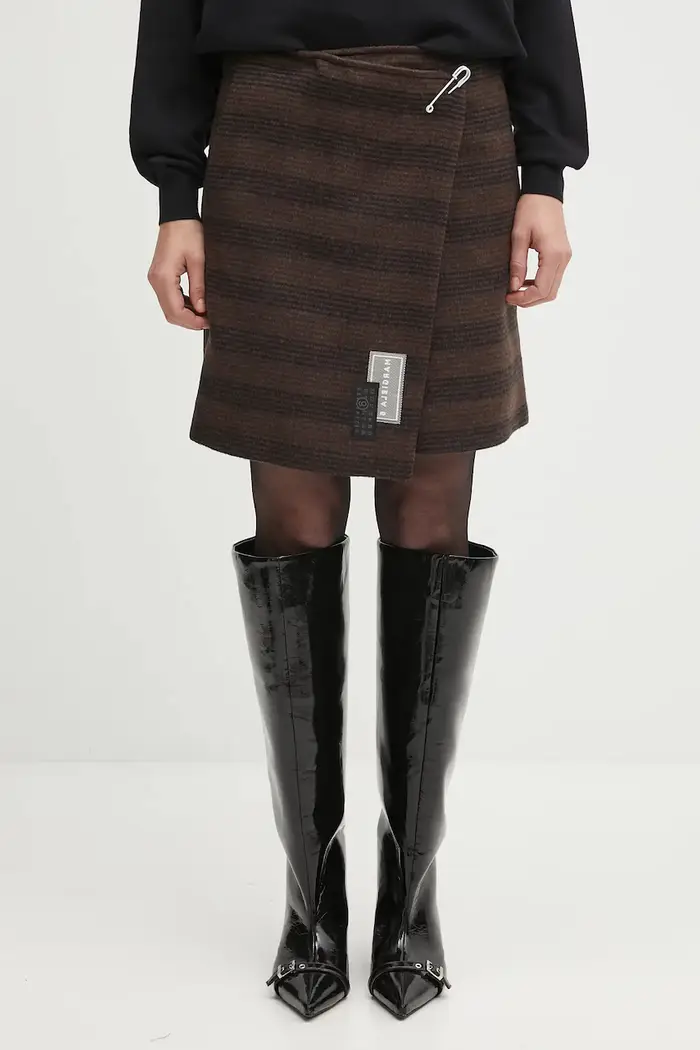 MM6 Maison Margiela gonna in lana Marrone