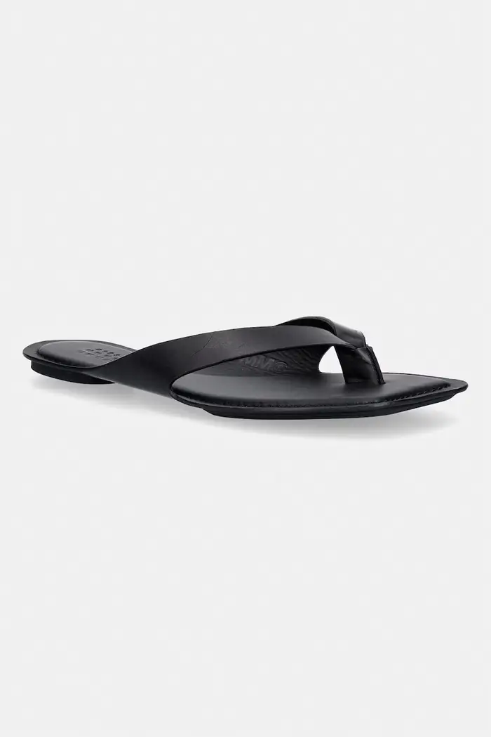 infradito da donna in pelle Nero