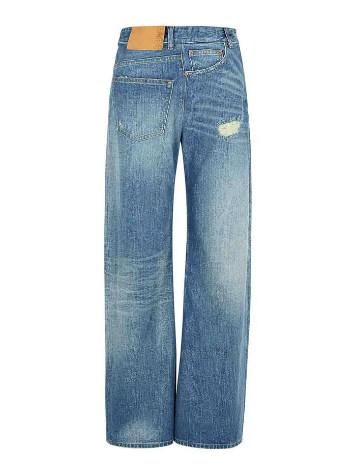 MM6 Maison Margiela Jeans di denim blu inverso